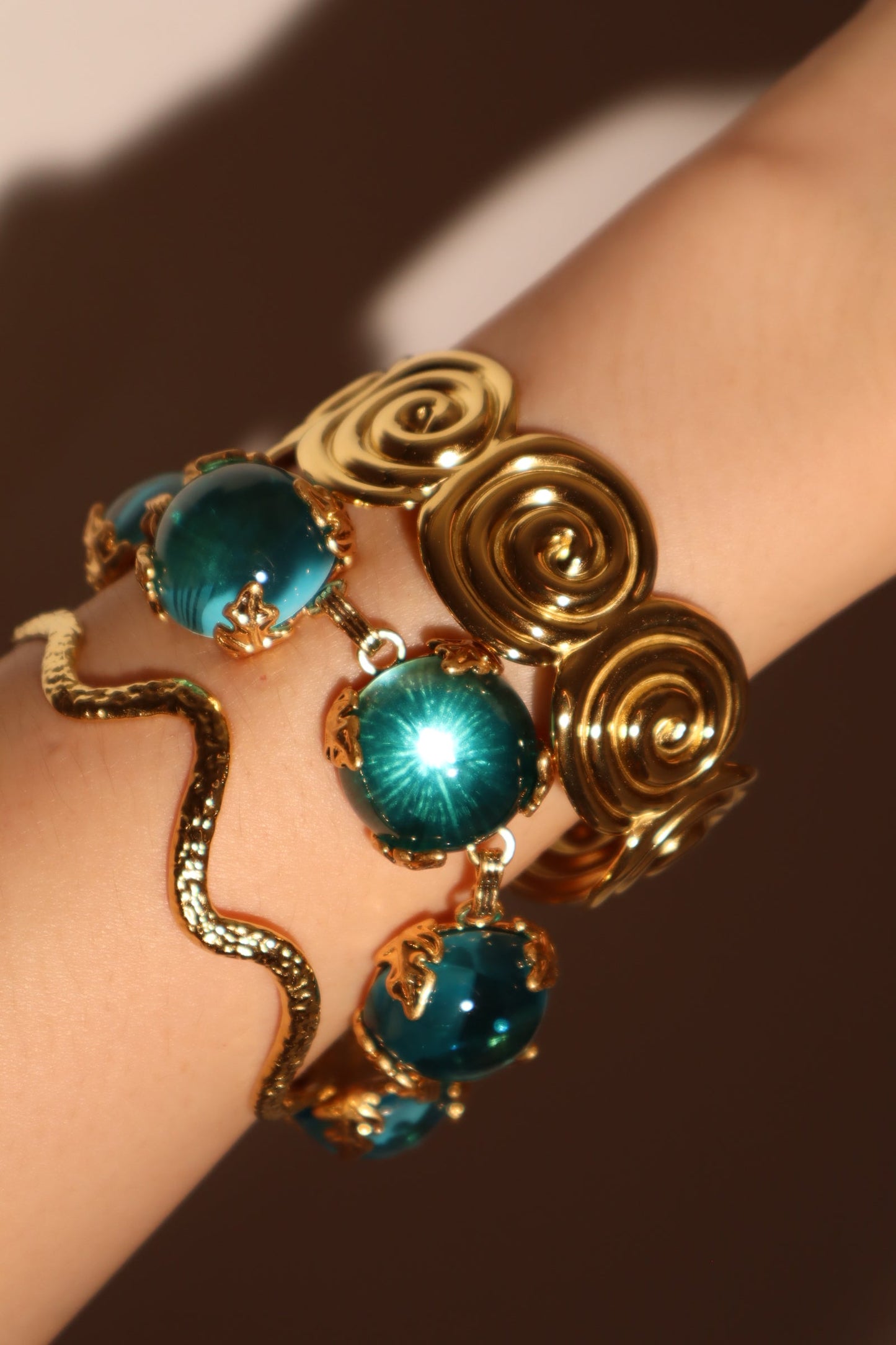 Real Gold Plated Blue Crystals Bracelet