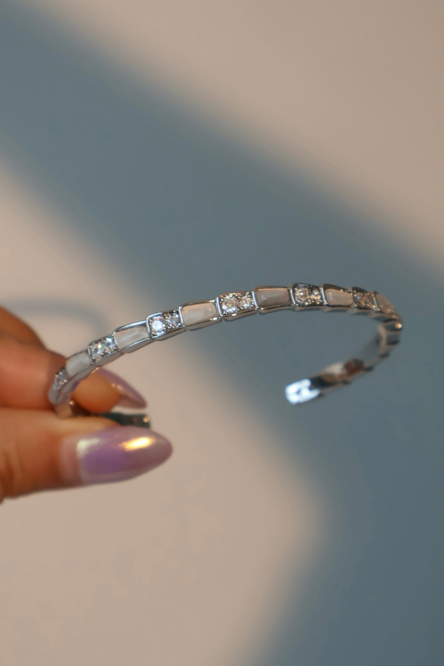 White Opal Diamond Bracelet
