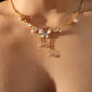 18K Real Gold Plated Blue Crystal Butterfly Necklace