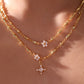 18K Real Gold Plated Diamond Flower Necklace
