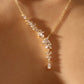 14K Real Gold Plated Diamond Leaf Necklace