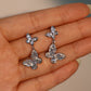 Blue Crystal Butterfly Earrings