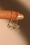 18K Real Gold Plated Diamond Droplet Earrings