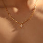 18K Real Gold Plated Diamond Cross Pendant Necklace