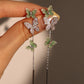 Diamond Green Butterfly Earrings