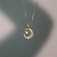 18K Gold Vermeil Moonstone Moon Necklace
