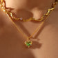 18K Real Gold Plated Heart Waves Layer Necklace