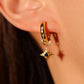 18K Gold Vermeil Blue Gem Star Hoop Earrings