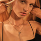 14K Real Gold Plated Blue Gem Droplet Earrings