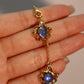 18K Real Gold Plated Multi Deep Blue Moonstones Bracelet