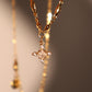 18K Real Gold Plated Diamond Cross Pendant Necklace