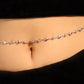 Platinum Plated Diamond Heart Layering Long Necklace (Waist Chain)