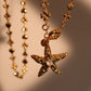 18K Real Gold Plated Diamond Starfish Necklace
