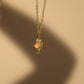 18K Real Gold Plated Pink Gem Saturn Star Necklace