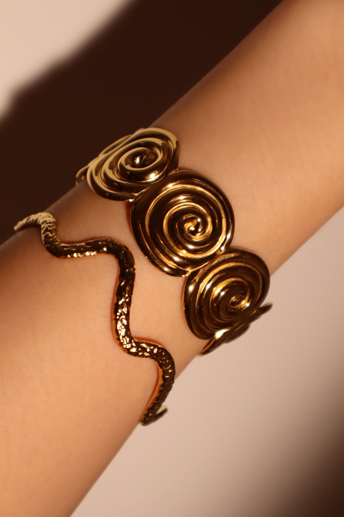 18K Gold Stainless Steel Wave Bracelet