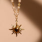 18K Gold Stainless Steel Pearl Sun Necklace