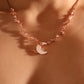 18K Rose Gold Plated Diamonds Natural Shell Moon Necklace