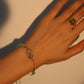 14K Real Gold Plated Jade Ginkgo Bracelet