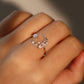 925 Sterling Silver Moon Star Ring