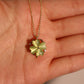 18K Real Gold Plated Spinning Jade Clover Necklace