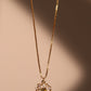 14K Real Gold Plated Moonstone Saturn Star Necklace