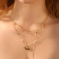 18K Real Gold Plated Shell Starfish Pearls Layer Necklace