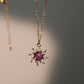 14K Real Gold Plated Purple Opal Sun Necklace
