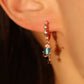18K Rose Gold Plated Saturn Star Hoop Earrings