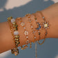 18K Real Gold Plated White Opal Sun Bracelet
