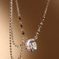 Platinum Plated Diamond Moonstone Moon Necklace