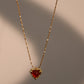 18K Real Gold Plated Natural Red Carnelian Heart Necklace
