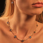 18K Real Gold Plated Multi Deep Blue Moonstones Necklace