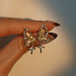 14K Real Gold Plated Natural Shell Butterfly Star Earrings
