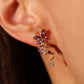 14K Real Gold Plated Purple Gem Butterfly Earrings