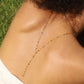 18K Real Gold Plated Color Gem Rose Lariat Long Necklace