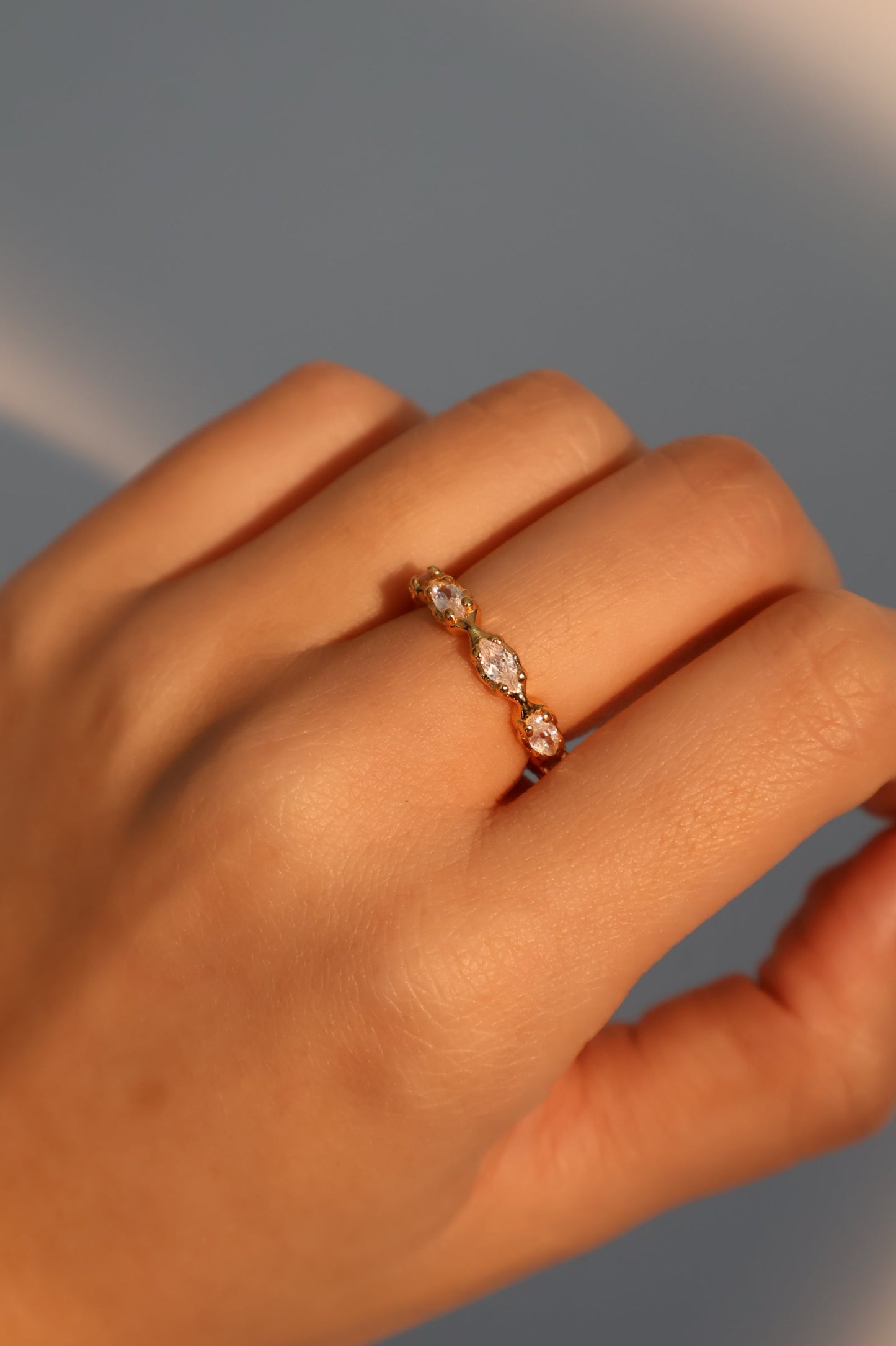 18K Real Gold Plated Golden Petal Ring