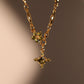 18K Real Gold Plated Green Diamond Cross Necklace