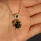 14K Real Gold Plated Emerald Butterfly Necklace