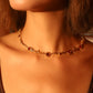 18K Real Gold Plated Multi Red Gem Twist Necklace