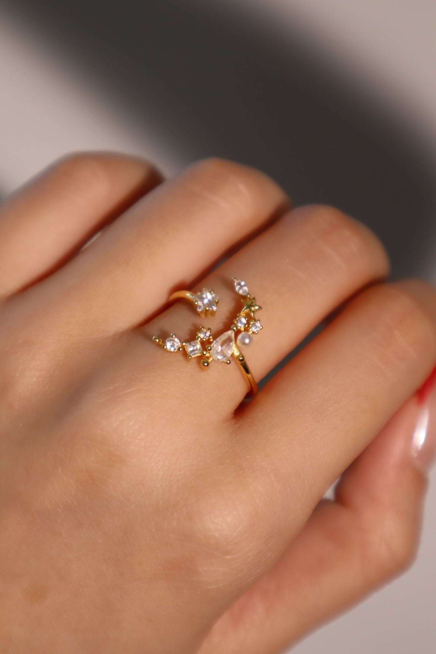 24K Gold Vermeil Moon Star Ring