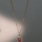 14K Real Gold Plated Purple Opal Sun Necklace