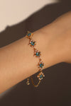 14K Real Gold Plated Blue Gem Lace Bracelet