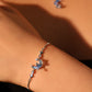 Platinum Plated Moonstone Moon Star Bracelet
