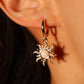 14K Real Gold Plated White Opal Sun Earrings