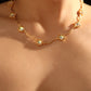 18K Real Gold Plated Multi Opal Necklace