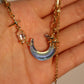 18K Real Gold Plated Moonstone Moon Star Chain Necklace