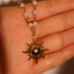 18K Gold Stainless Steel Pearl Sun Necklace