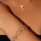 18K Real Gold Plated Multi Diamond Flower Bracelet