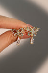 14K Real Gold Plated Blue Gem Butterfly Diamond Earrings