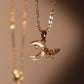 18K Real Gold Plated Shell Moon Butterfly Necklace